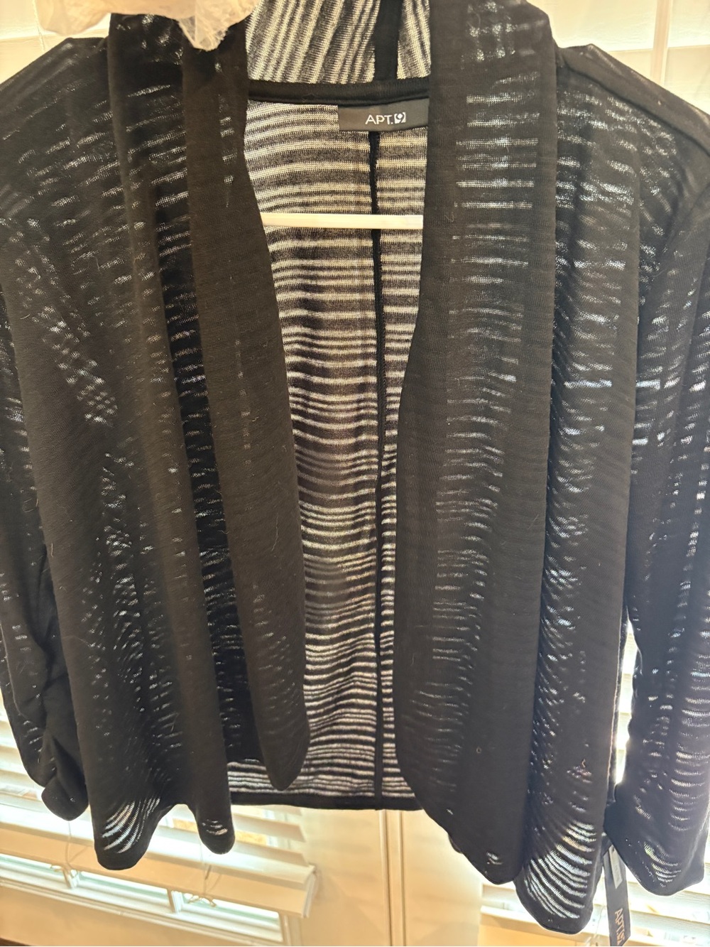 Apt. 9 Black Sheer Open-Front Cardigan Jacket